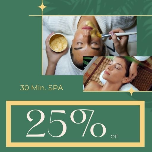 Flat 25% off on Any 30 Min. Spa